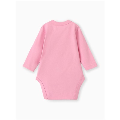 Боди детское с длинным рукавом «Зайка», рост 68 см, розовое