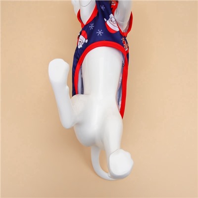 Майка для животных «Новогодняя ночь», размер S (ДС 25, ОШ 25, ОГ 35 см), синяя