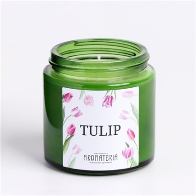 Ароматическая свеча в банке Spring Flowers. Tulip, из соевого воска, 25 ч, 120 мл, тюльпан