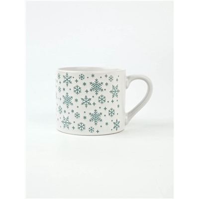 Кружка новогодняя керамическая «Снежинки», 320 мл, ручная работа
