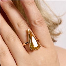 Кольцо 20 р бижутерия коллекция "Дубай", покрытие позолота, вставка: фианит, цвет: желтый, арт.414.150-20