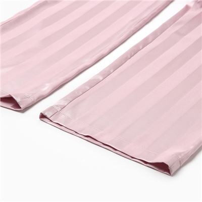 Пижама женская (рубашка, брюки) KAFTAN «Полоска», цвет пудровый, размер 48-50