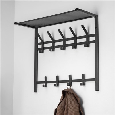 Вешалка с полкой 2-х ярусная «Торонто 22», 67×27×58.5 см, графит