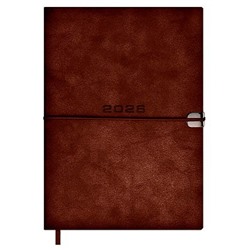 Ежедневник 2026 г. А5 352 стр. 70274 "ТИВОЛИ ГЛОСС КОРИЧНЕВЫЙ. #ДУМАЙ КАК МИЛЛИАРДЕР" кожзам,застёж-резинка Феникс