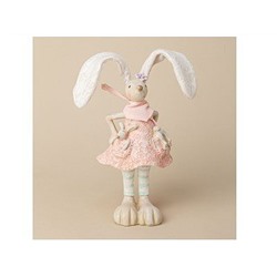 Фигурка декоративная КРОЛИК 10*10*29,5см, полистоун/текстиль