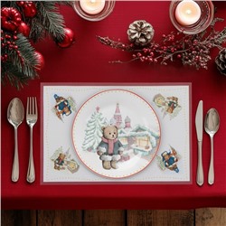 Салфетки сервировочные Доляна «Московский мишка», 4 шт., новогодние, 45×30 см