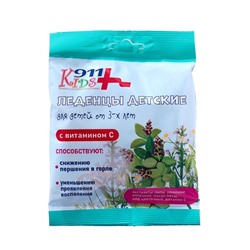 Леденцы 911 детские липа, ромашка, мед, витамин С, 50 г