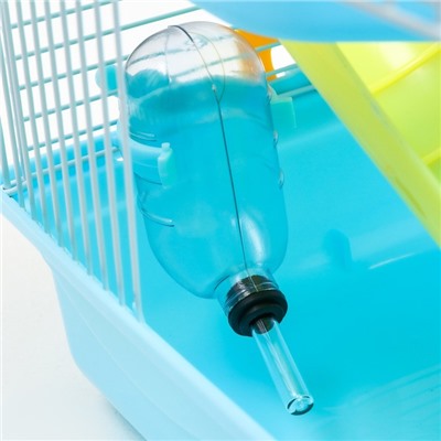 Клетка для грызунов «Пижон», 31×24×29 см, двухэтажная, с наполнением, пластик, металл, голубая