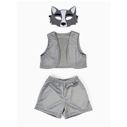 Карнавальный костюм «Волчонок», жилет, шорты, маска фетр, рост 92-116 см