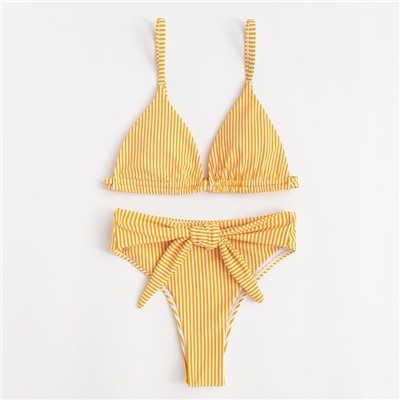 Купальник женский раздельный MINAKU «Stripe», размер 42, цвет желтый