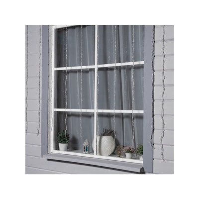 Гирлянда «Водопад» 2×1.5 м, IP44, прозрачная нить, 400 LED, свечение белое, 8 комбинаций режимов, 220 В