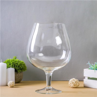 УЦЕНКА Ваза "Натали-2" бренди на средней ножке 31×20 см, d=13 см 5 л 1628 прозрачная