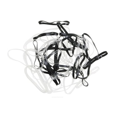 Dewal Резинки для волос силиконовые RES-032, черный/белый, 50 шт. 2302