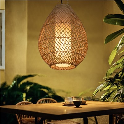УЦЕНКА Светильник потолочный из ротанга «Объём» 1×120 Вт, Е27, 30×30×40 см