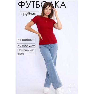 86100 Футболка женская с кнопками (Бордовый)