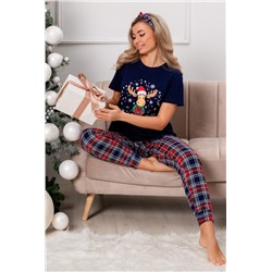 Пижама Лось (Темно-синий/зеленая клетка)