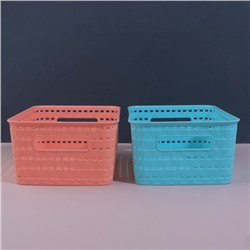 Органайзер для хранения, с ручками, 1 секция, 24.5×18.5×10.5 см, МИКС