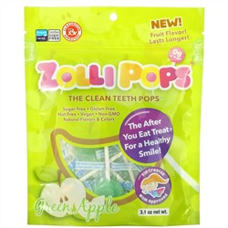 Zollipops, The Clean Teeth Pops, Green Apple, 3.1 oz