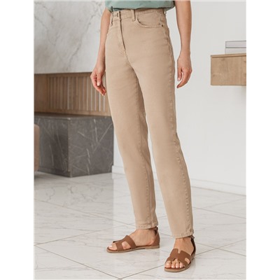 Джинсы мом-фит из эластичного денима