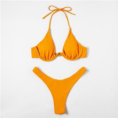 Купальник женский раздельный MINAKU «Summer fashion», размер 42, цвет горчичный