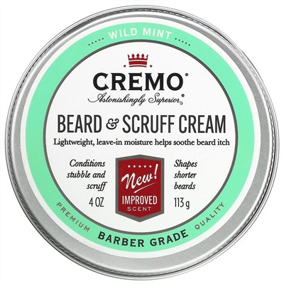 Cremo, Beard & Scruff Cream, Wild Mint,  4 oz (113 g)