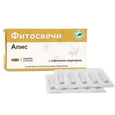 Фитосвечи Апис с пчелинным подмором, блистер 10 шт
