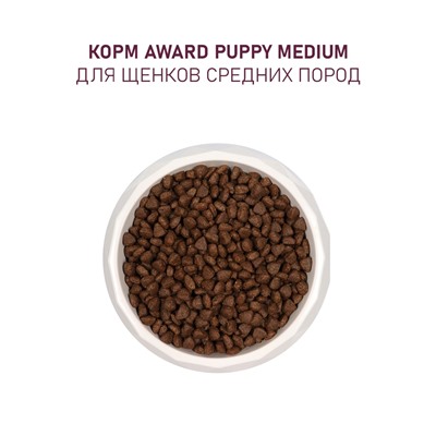 Сухой корм AWARD для щен. от 1 мес, бер-х и кор-х сук ср. пород с инд/кур/морковь 2 кг