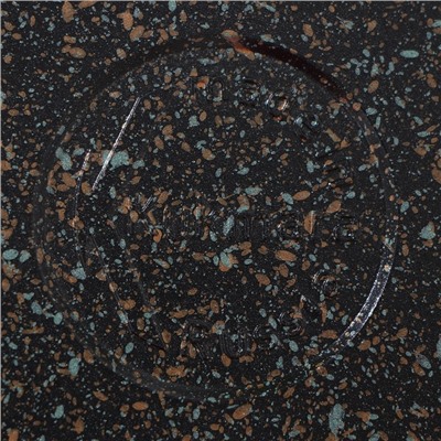 Сковорода-гриль KUKMARA Granit ultra, 28×28 см, квадратная, съёмная ручка, стеклянная крышка, антипригарное покрытие, алюминий, чёрная
