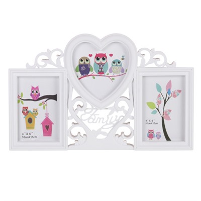 Фоторамка коллаж Семья / 073 /уп 48/ 3 фото белая