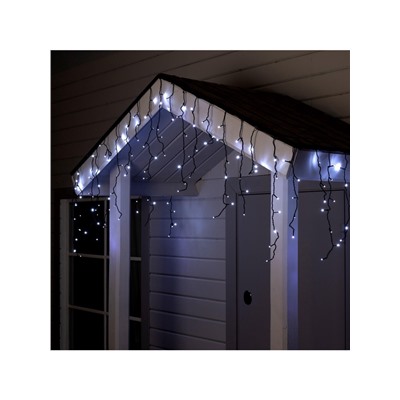 Гирлянда «Бахрома» 4×0.6 м, IP44, тёмная нить, 180 LED, свечение белое, мерцание белым, 220 В
