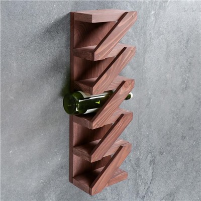 Полка винная «Зигзаг», тёмная, 18.5×11×57 см
