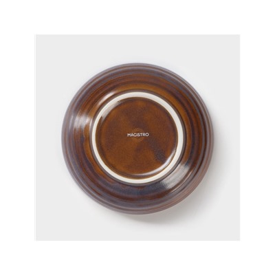 Салатник Magistro Garland, 500 мл, d=16 см, фарфор, синий, коричневый