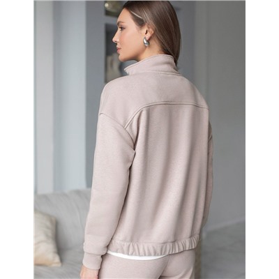 Бомбер среднего объема на молнии из петельчатого футера двухнитки с эластаном