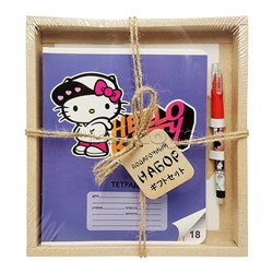 Набор тетрадь "Hello Kitty" А5, 18 л. кл/лин по 2 шт. + Ручка гелевая прорезиненная Аниме "Подростки"