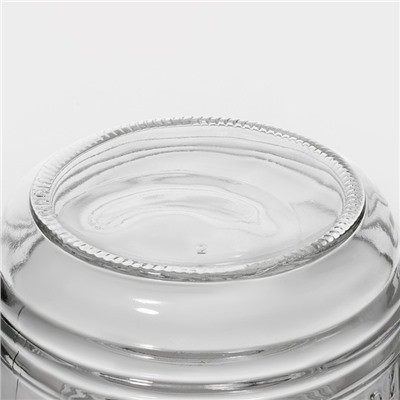 Банка для сыпучих Доляна «Уют», 2.1 л, 12×19 см, с бугельным замком, стекло, прозрачная