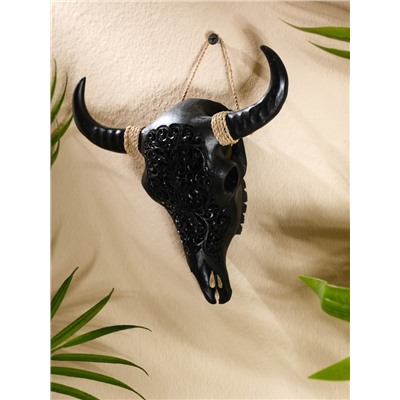 Сувенир интерьерный «Череп буйвола», 15×16×7 см, полирезин, чёрный