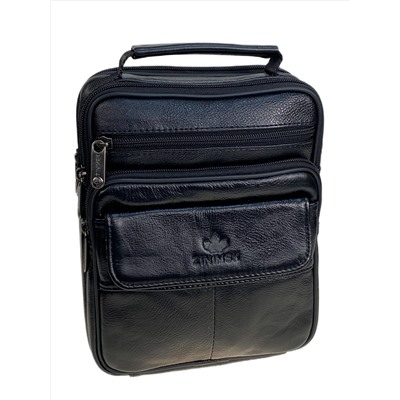 Сумка мужская из натуральной кожи, цвет черный