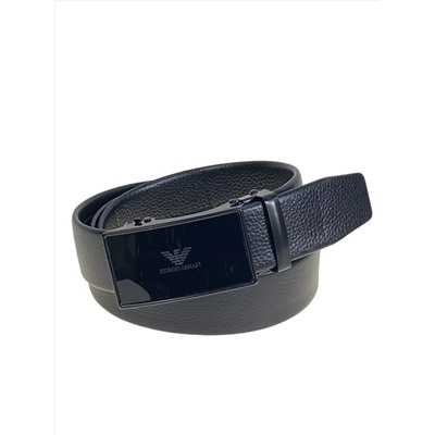 Ремень мужской с автоматической пряжкой из искусственной кожи, цвет черный