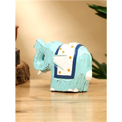 Сувенир «Слонёнок», 12×5×9 см, дерево, бирюзовый