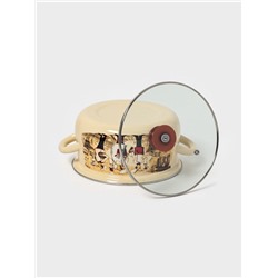 Кастрюля эмалированная «Сомелье», 3 л, d=23.1 см, с крышкой, цвет слоновой кости