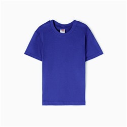 Футболка детская однотонная ATA kids, синяя, рост 134 см