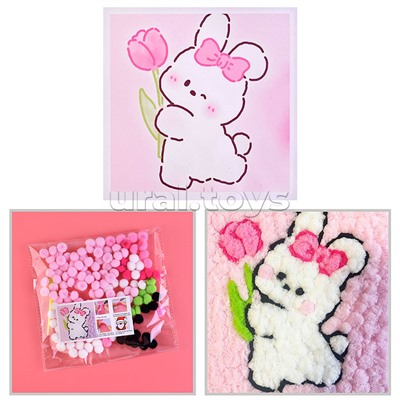 Набор творческая мастерская "Зайка с тюльпаном" 22*22 см