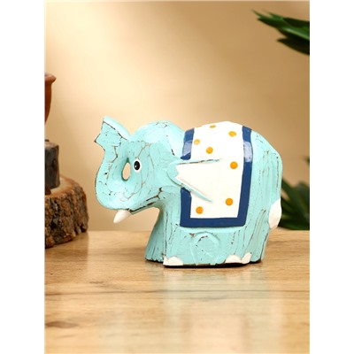 Сувенир «Слонёнок», 12×5×9 см, дерево, бирюзовый