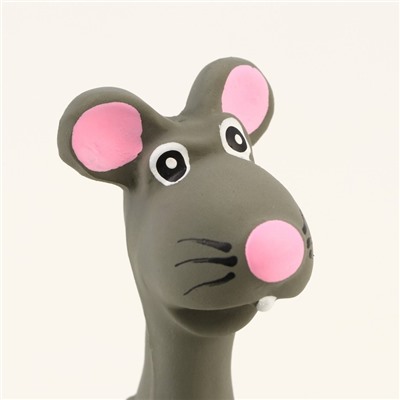 Игрушка пищащая для собак из латекса «Мышь», 10 см, серая