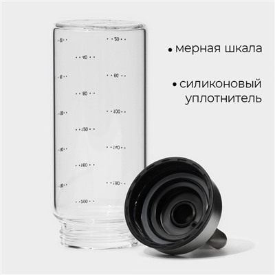 Бутылка для соусов и масла Magistro «Мист», 200 мл, 5.5×17.5 см, с мерной шкалой, стекло, прозрачная