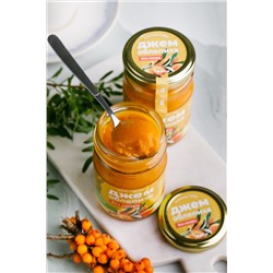 Джем без сахара "Облепиха" / стекло / 210 гр / фитнес / 40 ккал / Солнечная Сибирь