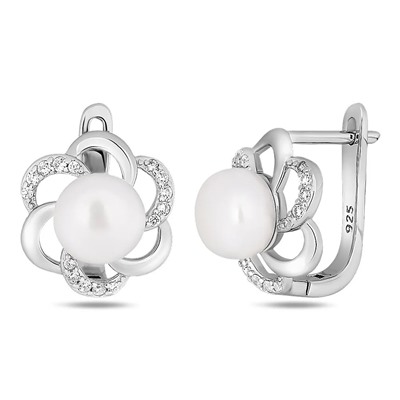 Серьги, жемчуг, BY-326