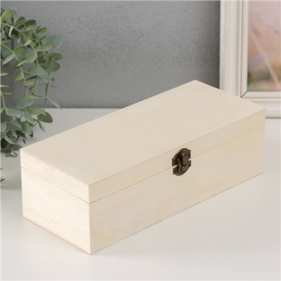 Шкатулка для росписи дерево с делениями «Прямоугольная», для творчества, декора, замок пряжка, 26×11×8 см