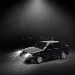 Машина металл LADA 2114 "Самара", 12см, (свет-звук, откр дв, баг, черный) инерц., в коробке