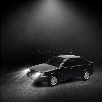 Машина металл LADA 2114 "Самара", 12см, (свет-звук, откр дв, баг, черный) инерц., в коробке
